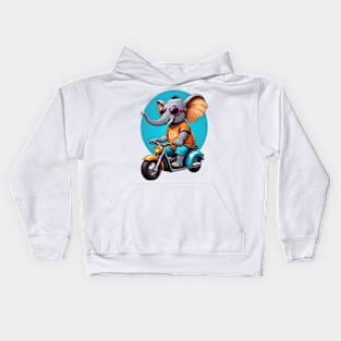 Motorbike Riding Elephant Kids Hoodie